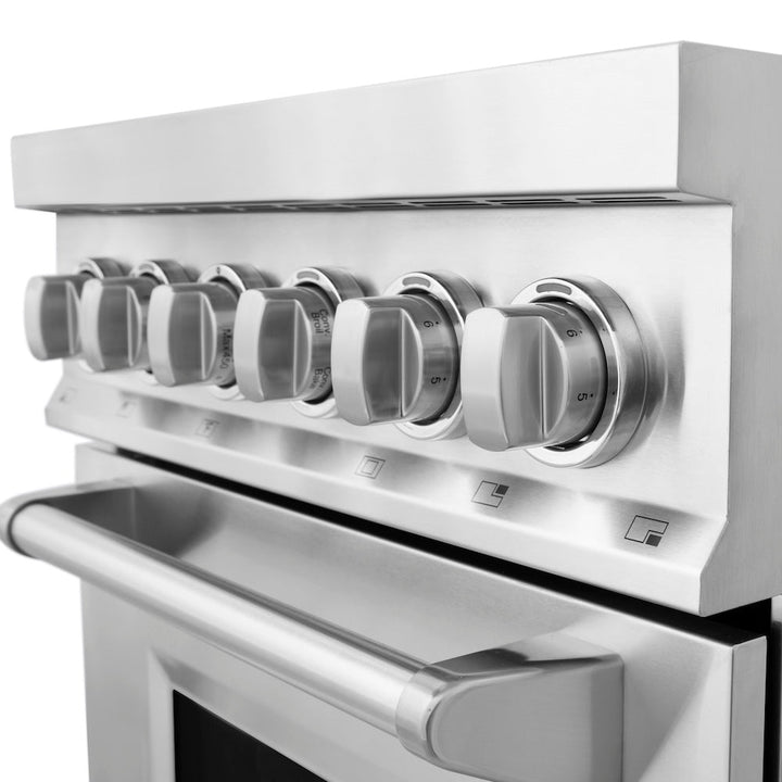 ZLINE 24 in. 2.8 cu. ft. Legacy Induction Range with 4 Element Cooktop and Electric Convection Oven in Stainless Steel, Open Box-Excellent Condition