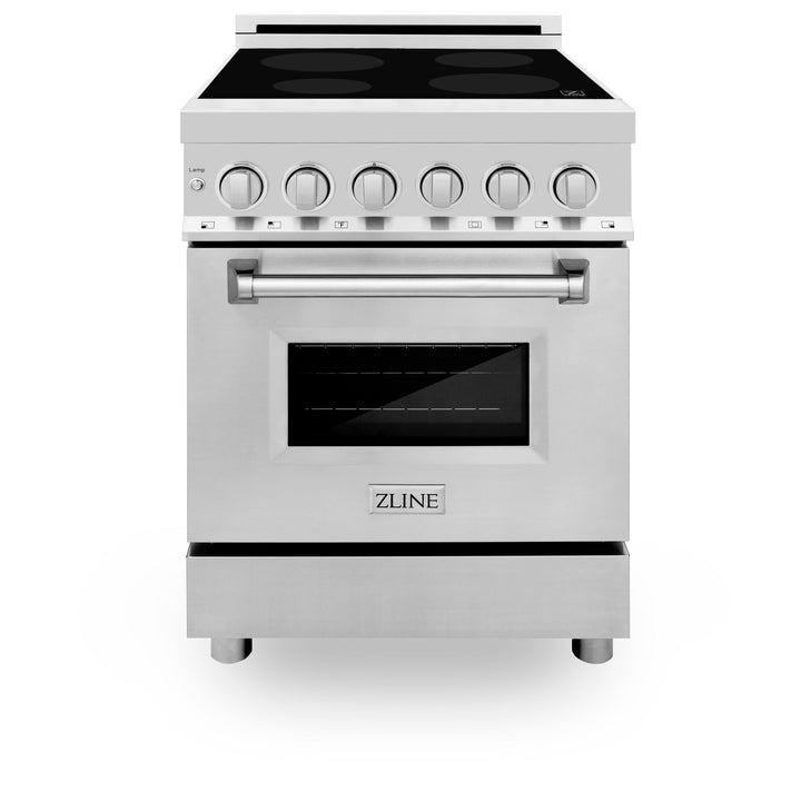 ZLINE 24 in. 2.8 cu. ft. Legacy Induction Range with 4 Element Cooktop and Electric Convection Oven in Stainless Steel, Open Box-Good Condition
