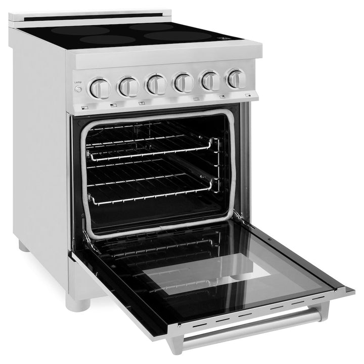 ZLINE 24 in. 2.8 cu. ft. Legacy Induction Range with 4 Element Cooktop and Electric Convection Oven in Stainless Steel, Open Box-Excellent Condition