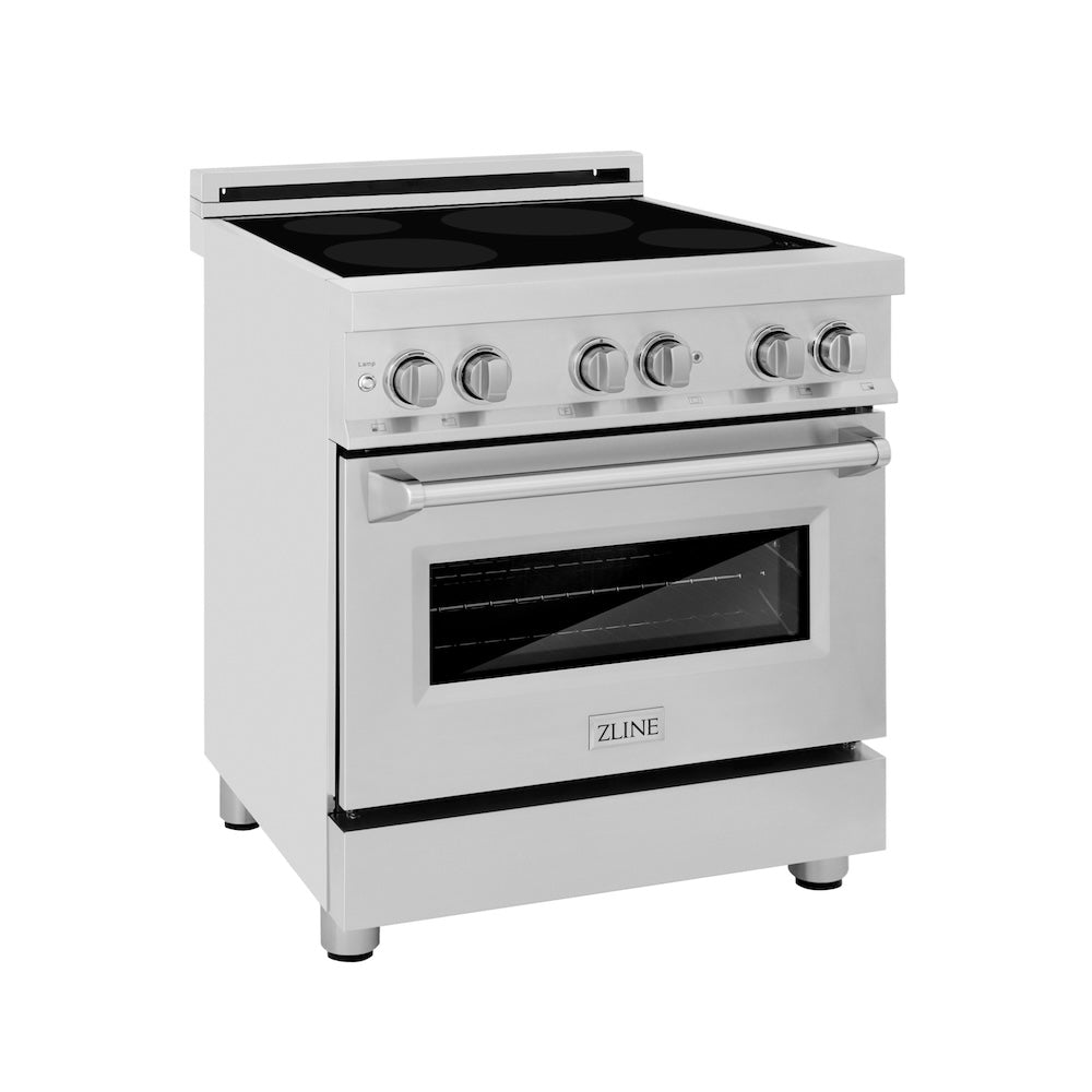 ZLINE 30 in. 4.0 cu. ft. Legacy Induction Range with 4 Element Cooktop and Electric Convection Oven in Stainless Steel, Open Box-Excellent Condition