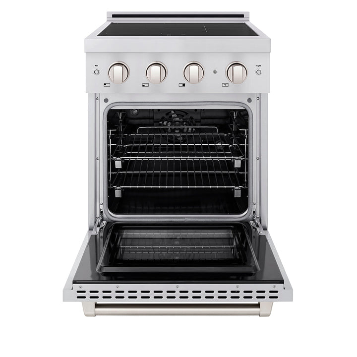 ZLINE 24 in. 3.2 cu. ft. Paramount Induction Range with 3 Element Cooktop and Electric Convection Oven in Stainless Steel (SINR24)