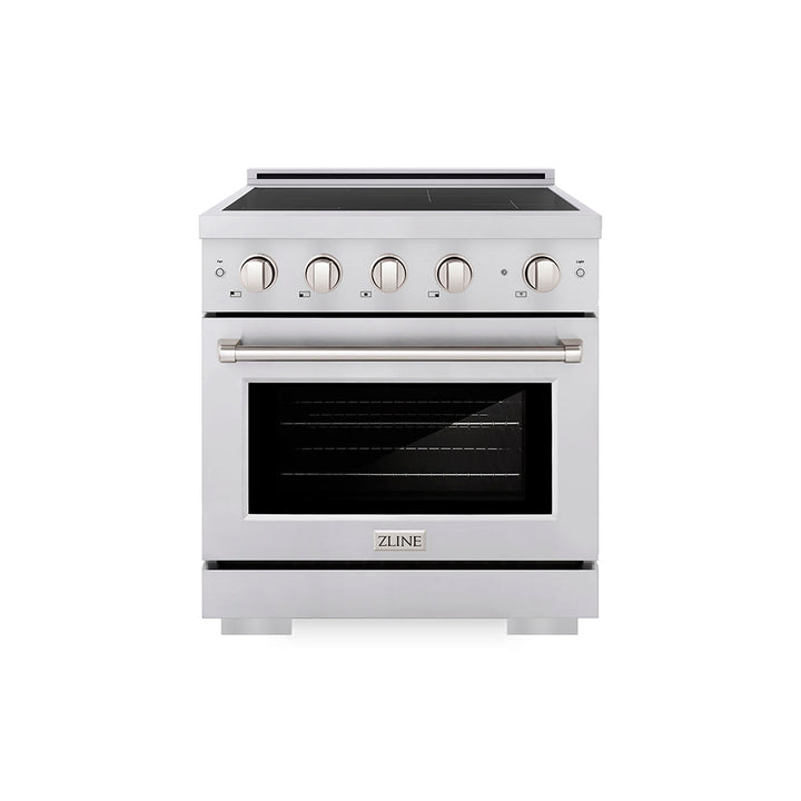 ZLINE 30 in. 4.2 cu. ft. Paramount Induction Range with 4 Element Cooktop and Electric Convection Oven in Stainless Steel, Open Box-Excellent Condition