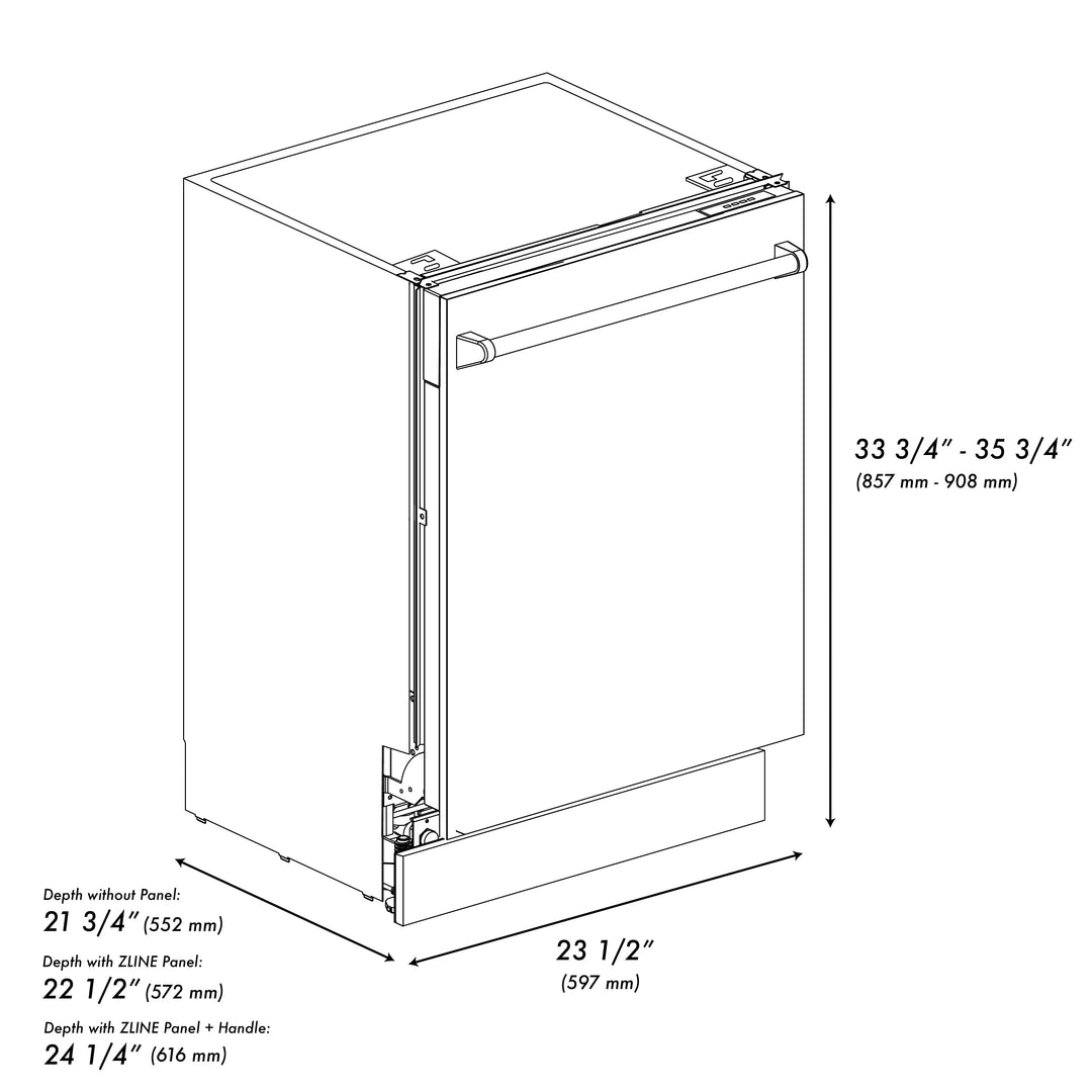 ZLINE 24 in. Top Control Tall Dishwasher in Stainless Steel with 3rd Rack, DWV-304-24