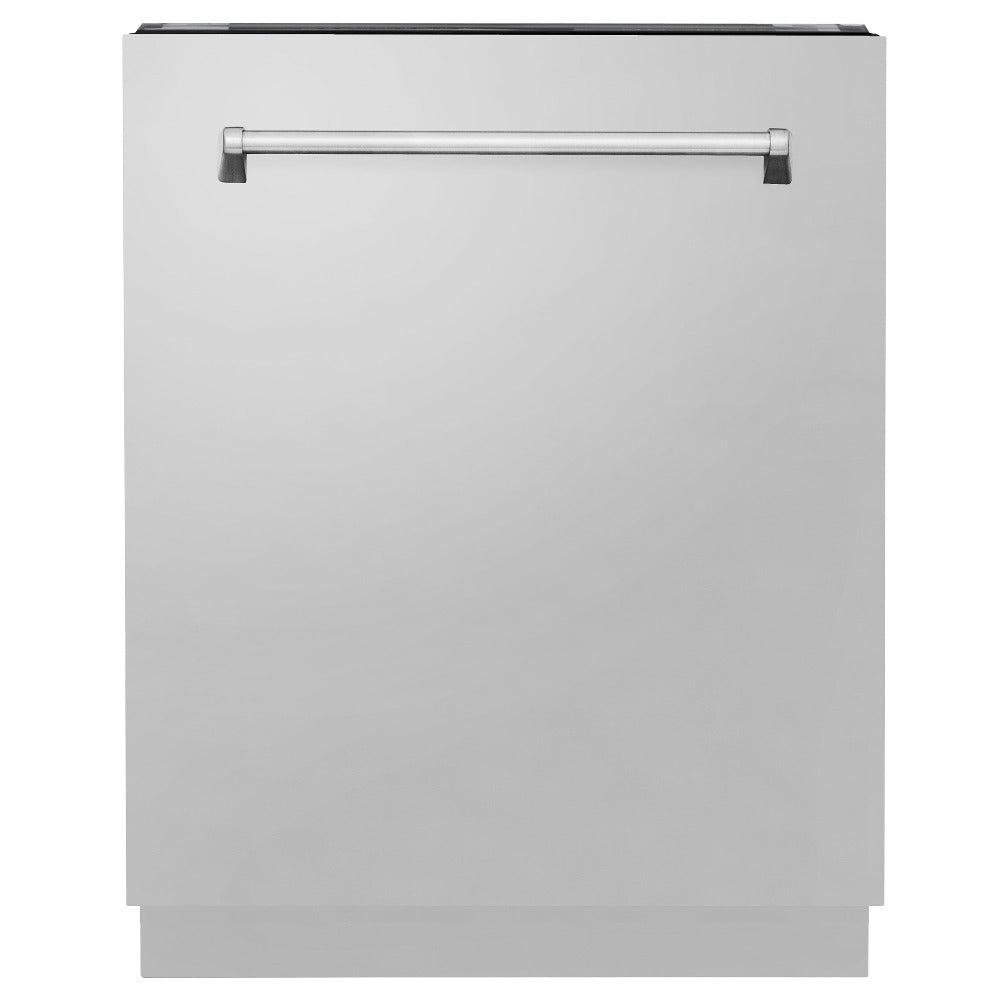 ZLINE Kitchen Package with Water and Ice Dispenser Refrigerator, 30 in. Gas Range, 30 in. Range Hood, Microwave Drawer, and 24 in. Tall Tub Dishwasher (5KPRW-SGRRH30-MWDWV)
