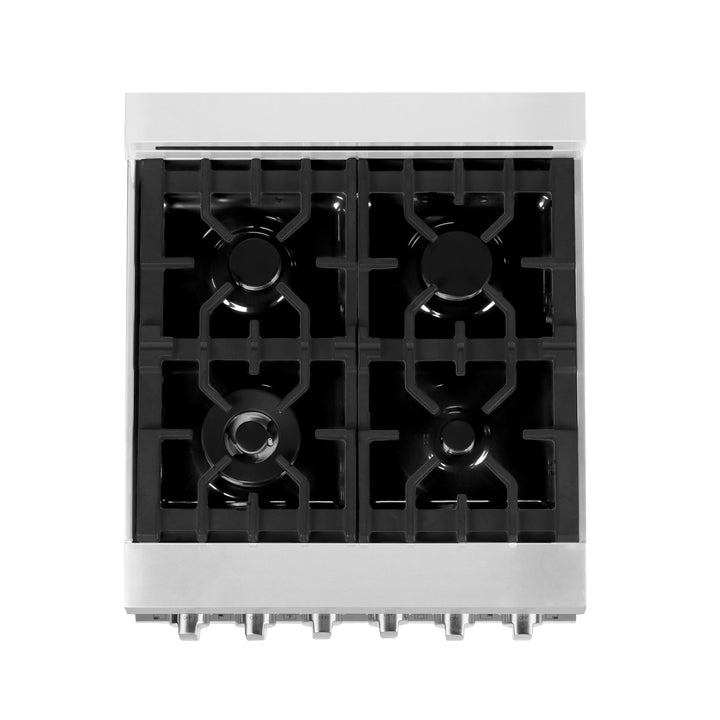 ZLINE 24 in. 2.8 cu. ft. Legacy Dual Fuel Range with 4 Burner Gas Cooktop and Electric Convection Oven in Stainless Steel with Griddle (RA-GR-24)