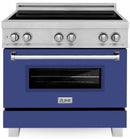 ZLINE 36" 4 Element Stove &amp; Oven In Blue Matte Induction Range