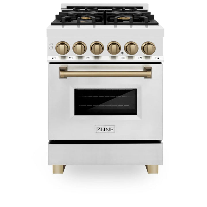 ZLINE Autograph Edition 24", 30", 36", &amp; 48" Legacy Dual Fuel Range with Champagne Bronze, Polished Gold nd Matte Black.