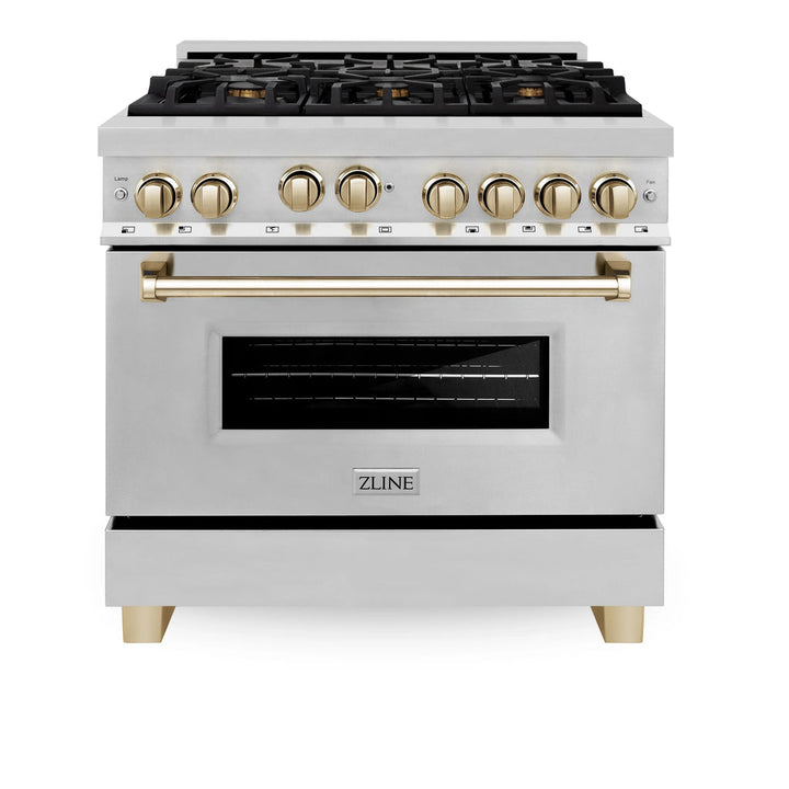 ZLINE 36" 2 Piece Autograph Edition Stainless Steel Range &amp; Range Hood