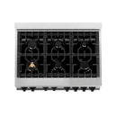 ZLINE 36" 3 Piece Stainless Fuel Range w/ Range Hood &amp; Dishwasher