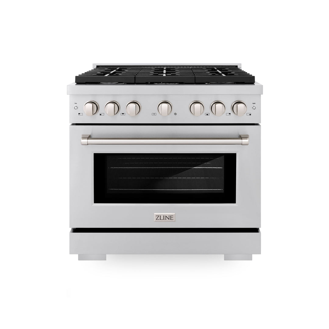 ZLINE 36" Paramount Gas Range with 6 Burner Cooktop and Convection Gas Oven in Stainless Steel 5.2 cu. ft.