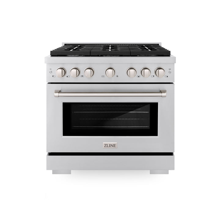 ZLINE 36" Paramount Gas Range with 6 Burner Cooktop and Convection Gas Oven in Stainless Steel 5.2 cu. ft.