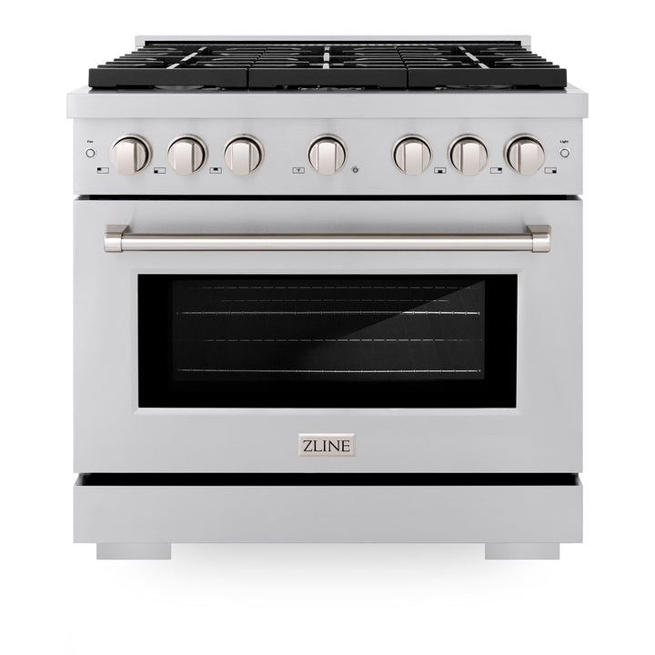 ZLINE 36" Paramount Gas Range with 6 Burner Cooktop and Convection Gas Oven in Stainless Steel 5.2 cu. ft.