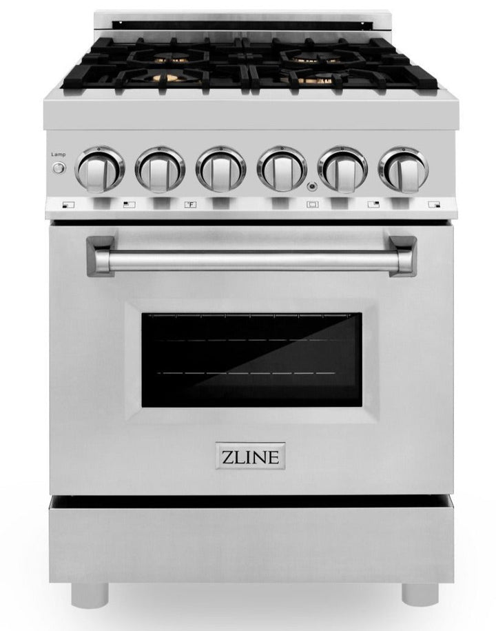 ZLINE 24 in. Professional Gas Burner/Electric Oven Stainless Steel Range with Brass Burners, RA-BR-24