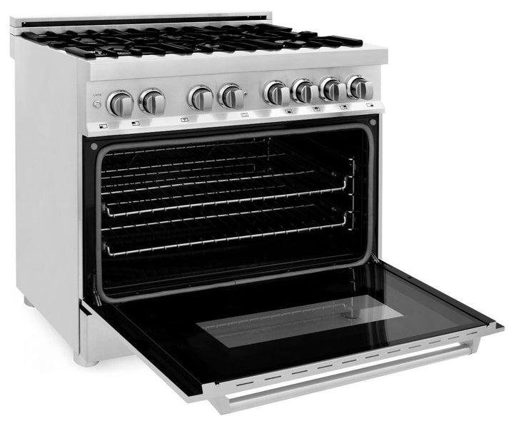 ZLINE Kitchen and Bath 36 in. Professional Gas Burner/Electric Oven Stainless Steel Range, RA36