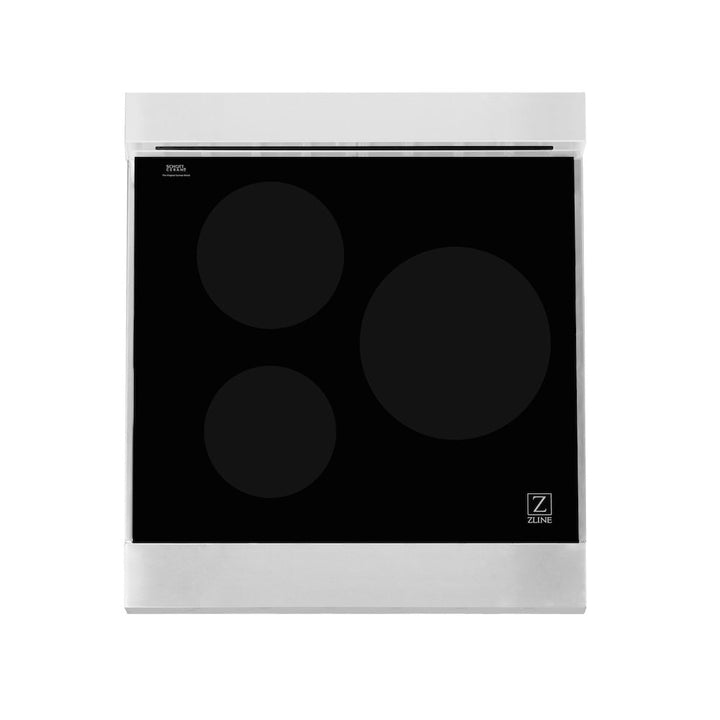ZLINE 24 in. 2.8 cu. ft. Legacy Induction Range with 4 Element Cooktop and Electric Oven in Stainless Steel and Red Matte Door, Open Box-Excellent Condition