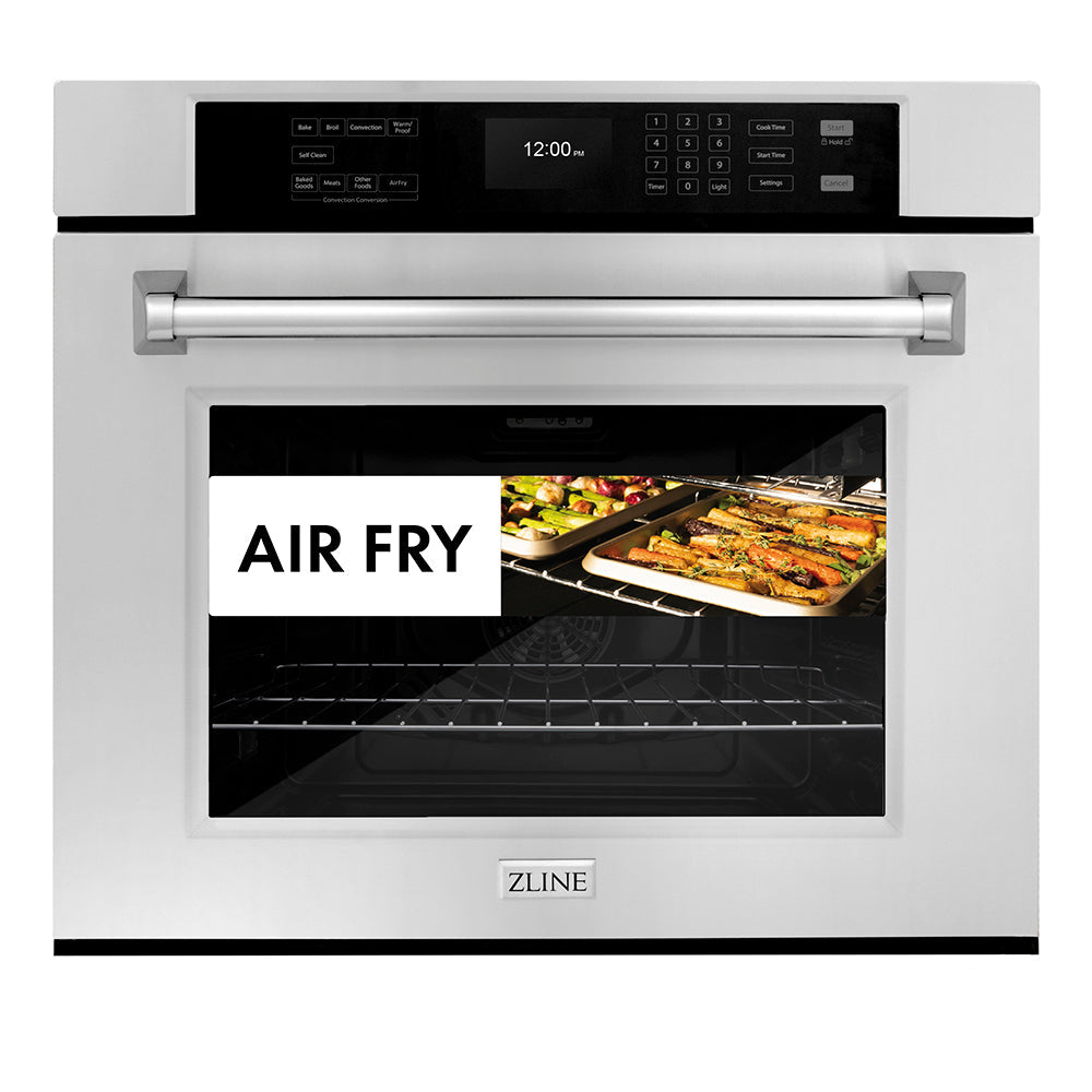 ZLINE 30 in. Professional True Convection Single Wall Oven with Air Fry and Self Clean in Stainless Steel, Open Box-Excellent Condition