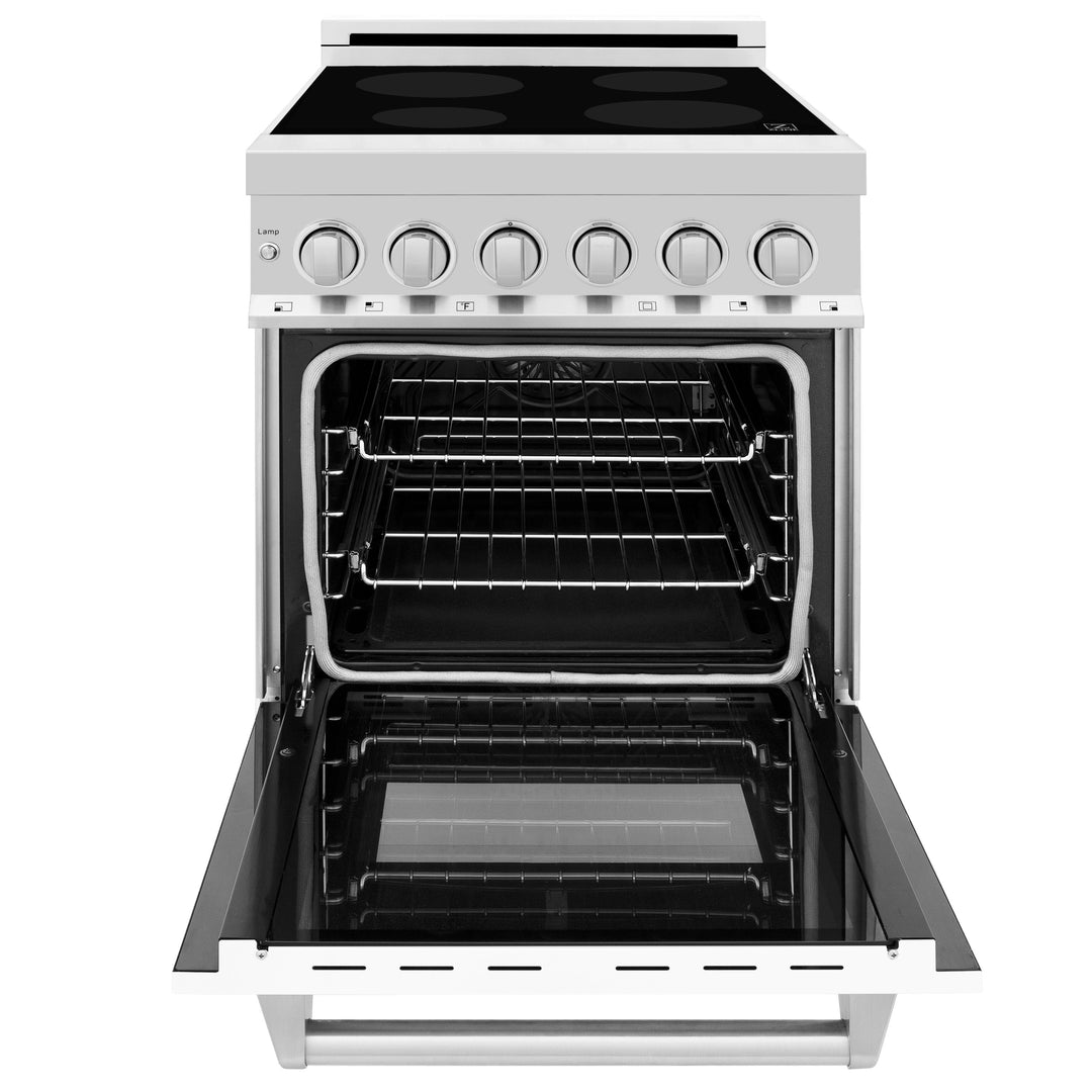 ZLINE 30" 4.0 cu. ft. Induction Range with a 4 Element Stove and Electric Oven in White Matte, RAIND-WM-30