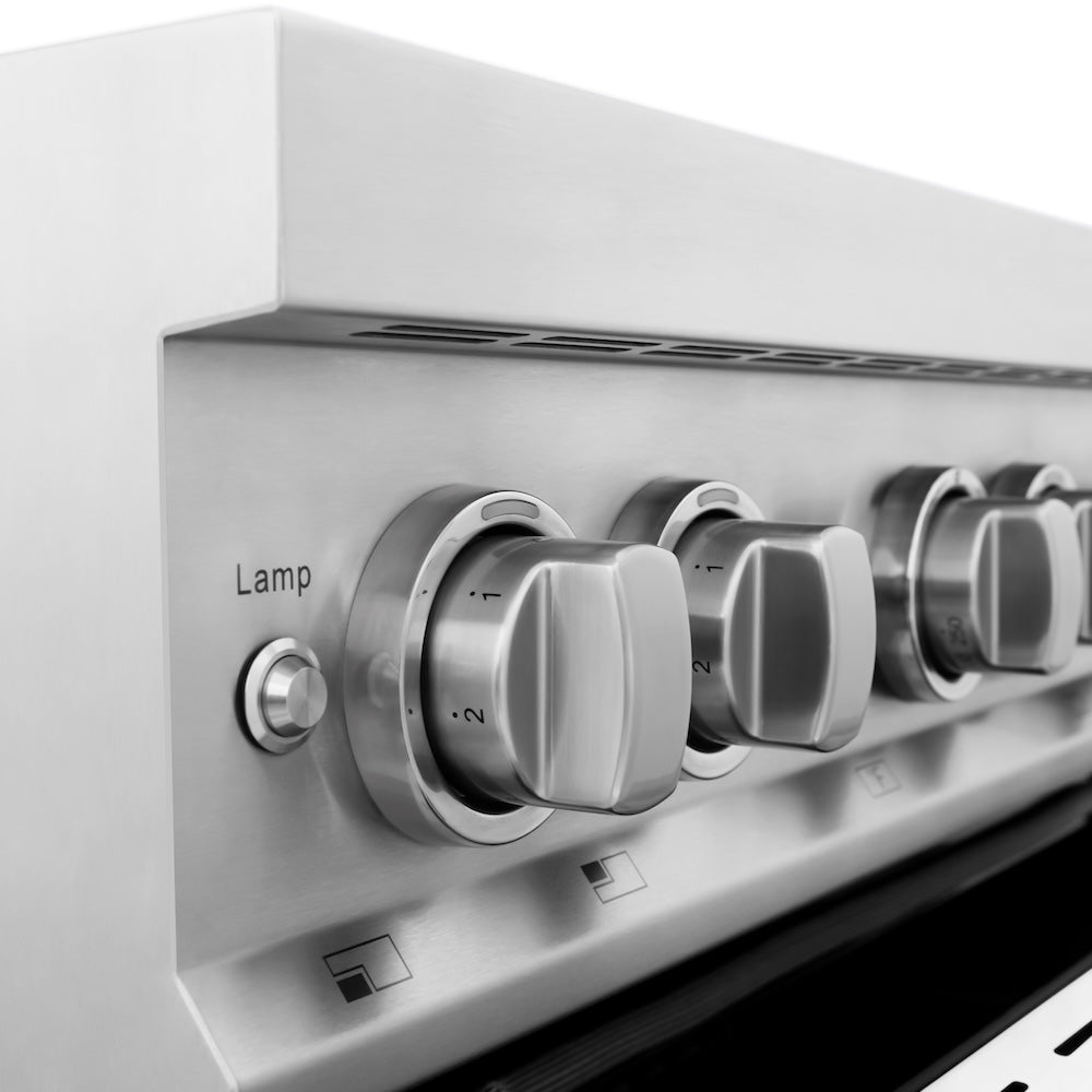 ZLINE 30 in. 4.0 cu. ft. Legacy Induction Range with 4 Element Cooktop and Electric Oven in Stainless Steel and White Matte Door, Open Box-Excellent Condition