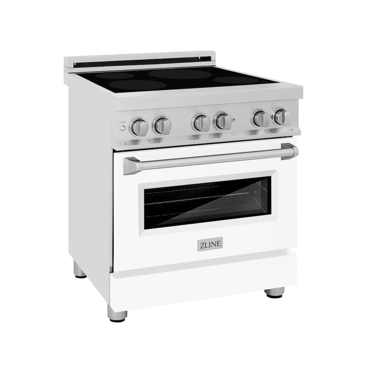 ZLINE 30 in. 4.0 cu. ft. Legacy Induction Range with 4 Element Cooktop and Electric Oven in Stainless Steel and White Matte Door, Open Box-Excellent Condition