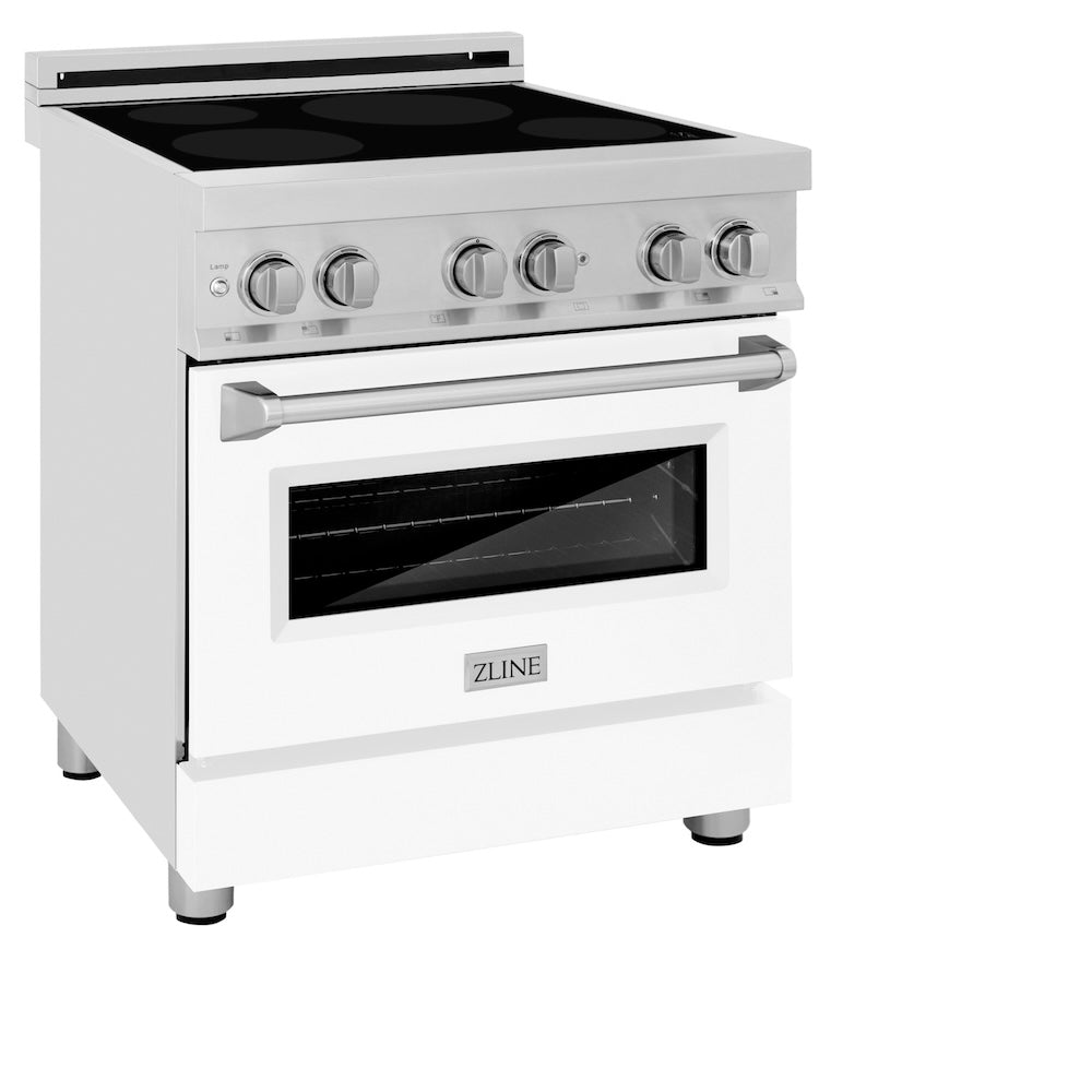 ZLINE 30 in. 4.0 cu. ft. Legacy Induction Range with 4 Element Cooktop and Electric Oven in Stainless Steel and White Matte Door, Open Box-Excellent Condition