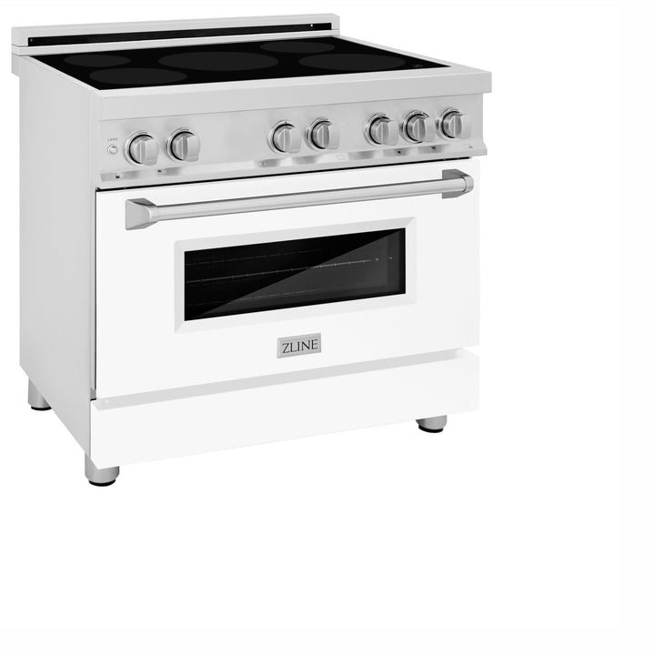 ZLINE 36" 4.6 cu. ft. Induction Range with a 5 Element Stove and Electric Oven in White Matte, RAIND-WM-36