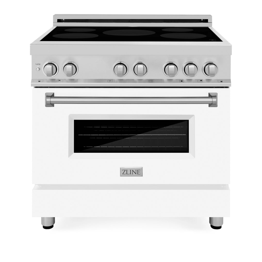 ZLINE 36" 4.6 cu. ft. Induction Range with a 5 Element Stove and Electric Oven in White Matte, RAIND-WM-36