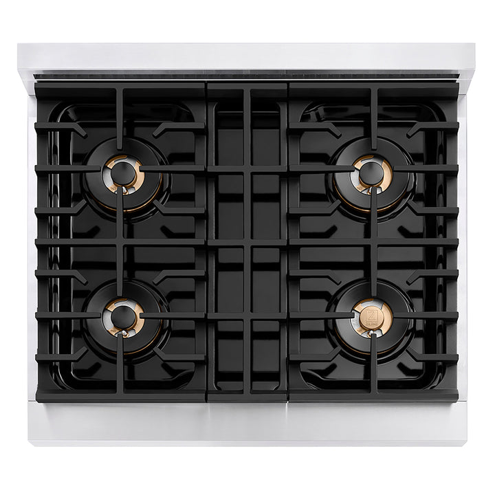 ZLINE 30 in. Paramount Gas Rangetop with 4 Burner DuoPro™ Cooktop in Stainless Steel (PSRT30)