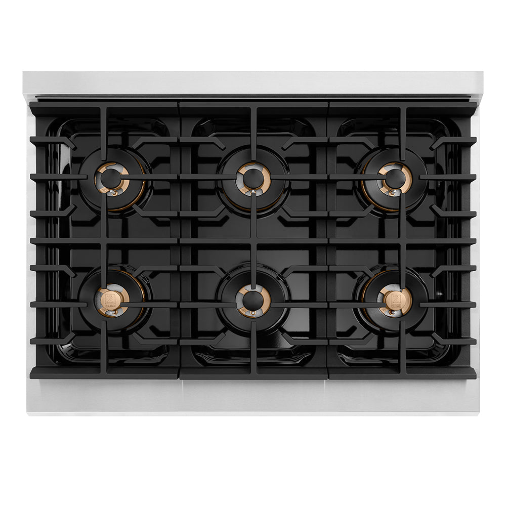 ZLINE 36 in. Paramount Gas Rangetop with 6 Burner DuoPro™ Cooktop in Stainless Steel (PSRT36)