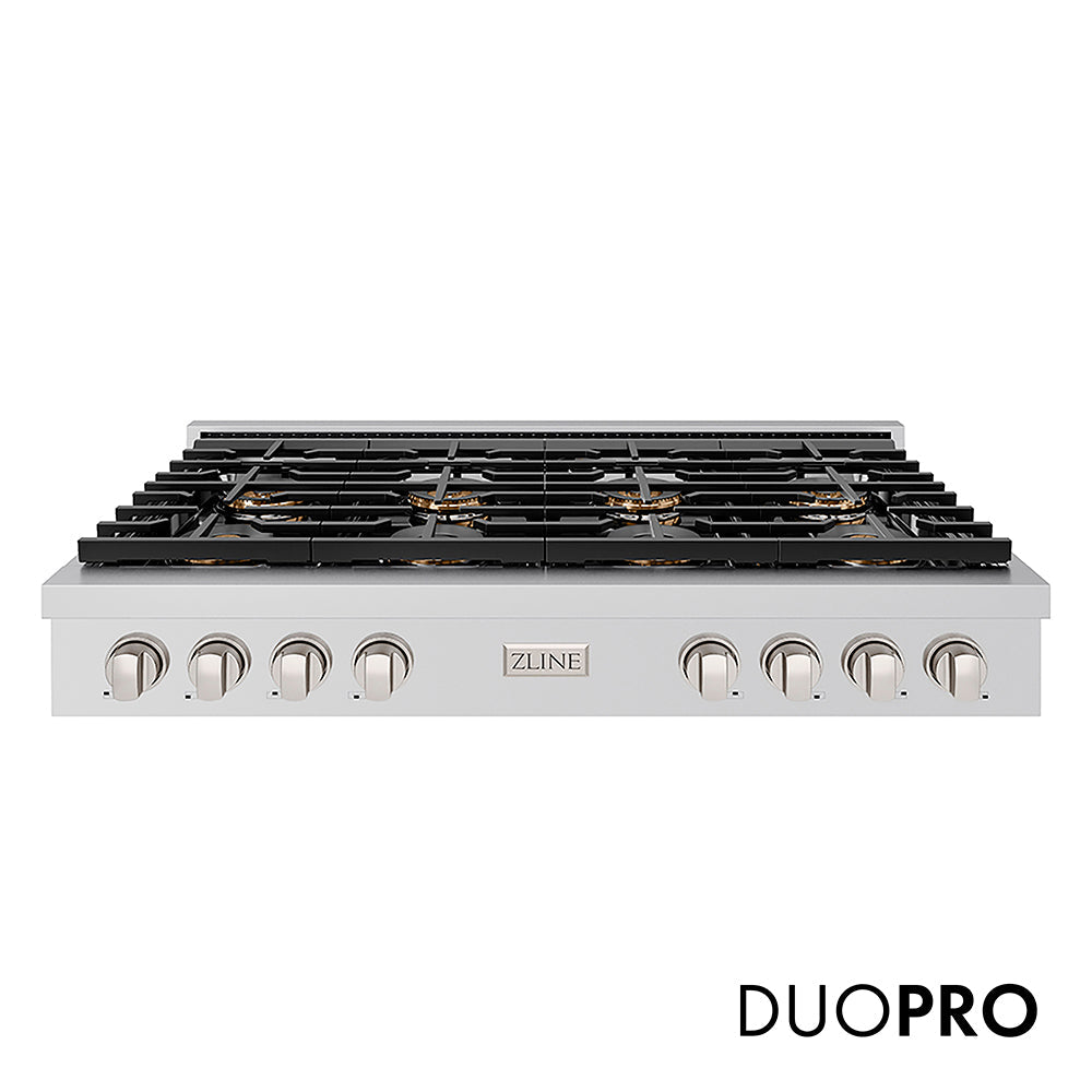 ZLINE 48 in. Paramount Gas Rangetop with 8 Burner DuoPro™ Cooktop in Stainless Steel