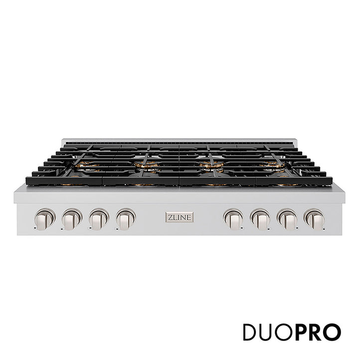 ZLINE 48 in. Paramount Gas Rangetop with 8 Burner DuoPro™ Cooktop in Stainless Steel