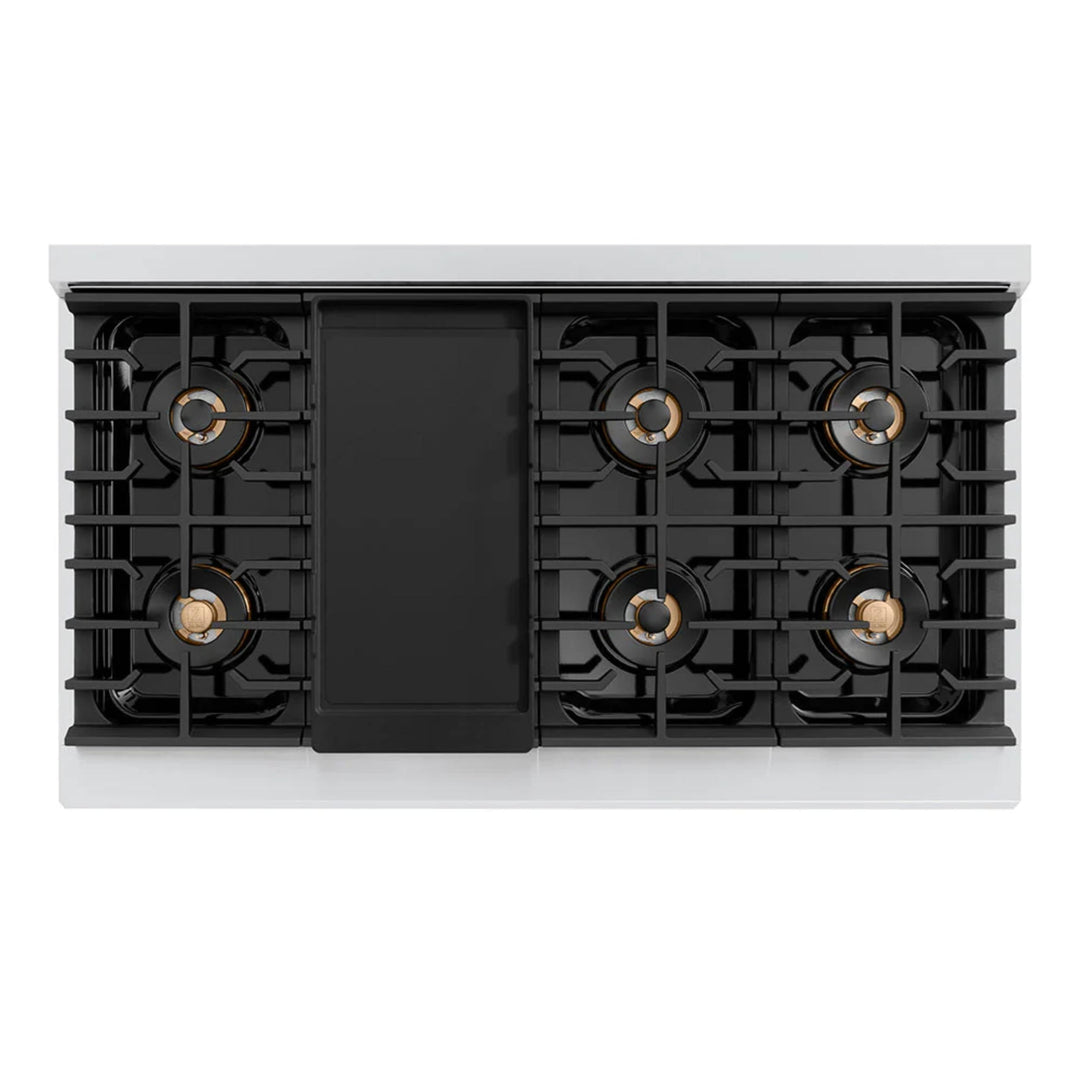 ZLINE Autograph Edition Paramount Gas Rangetops with 6 or 8 Burner DuoPro™ Cooktops and Champagne Bronze Accents – 36" and 48" Widths