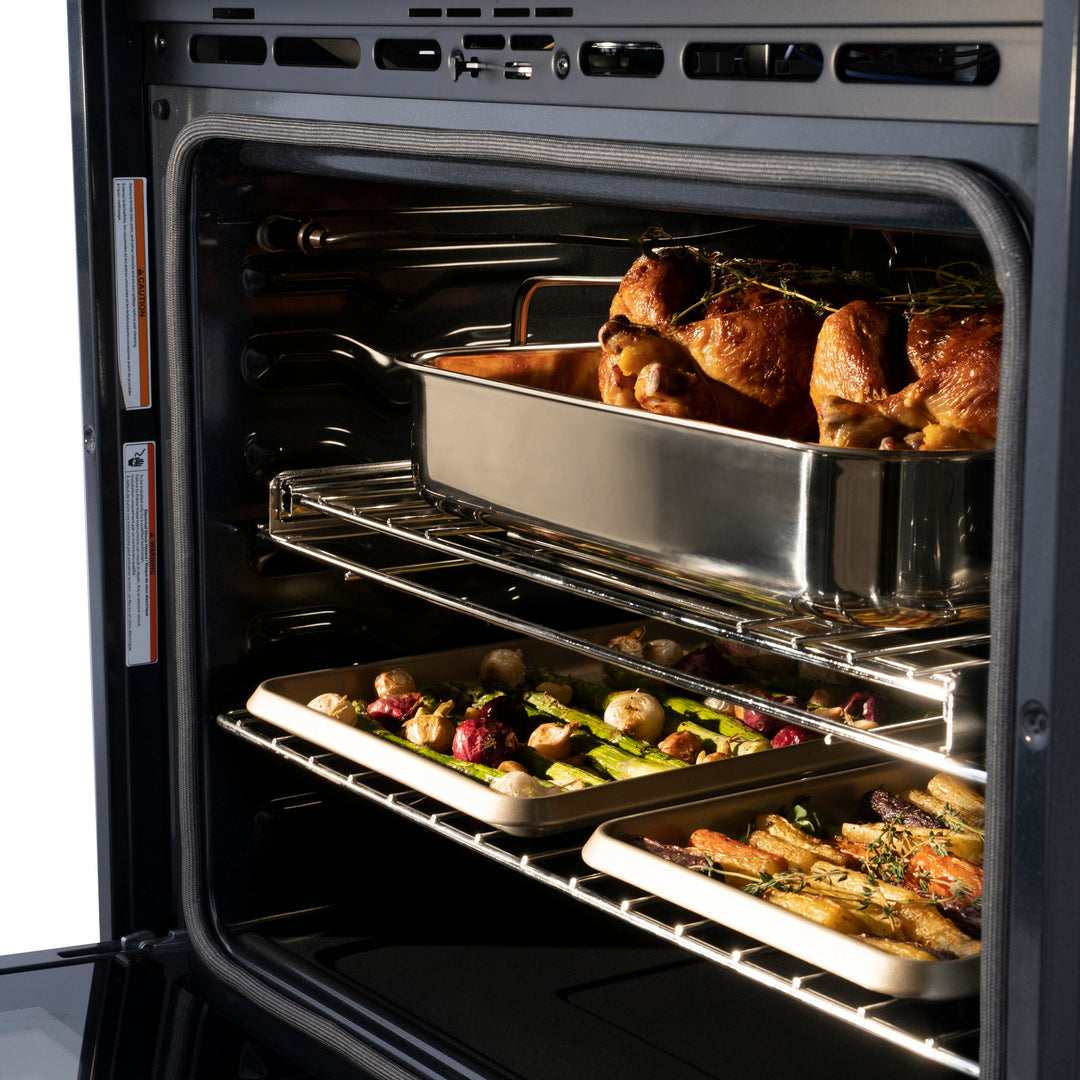 ZLINE 30" Professional Double Wall Oven with Air Fry and Self-Clean in Stainless Steel with White Matte Door, WAD-WM-30