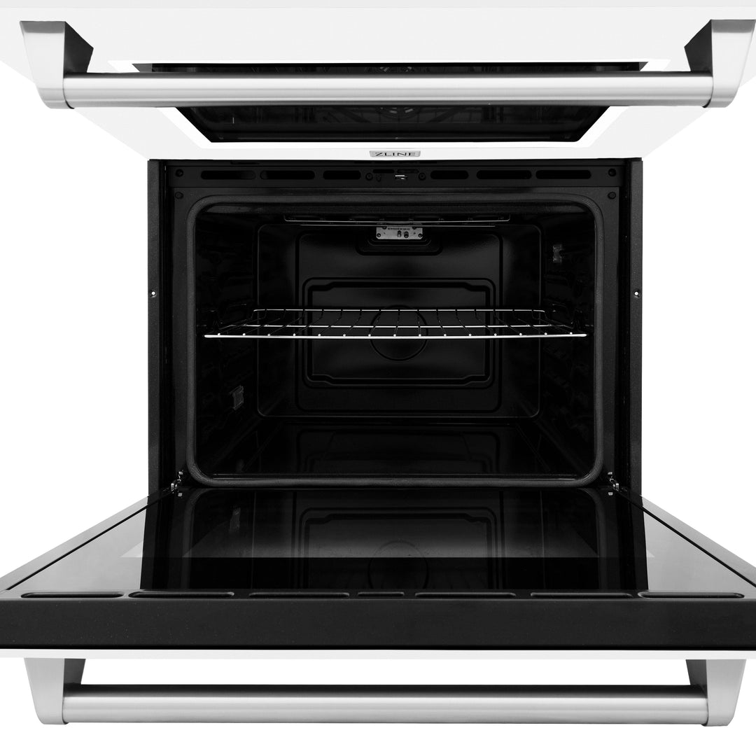 ZLINE 30" Professional Double Wall Oven with Air Fry and Self-Clean in Stainless Steel with White Matte Door, WAD-WM-30