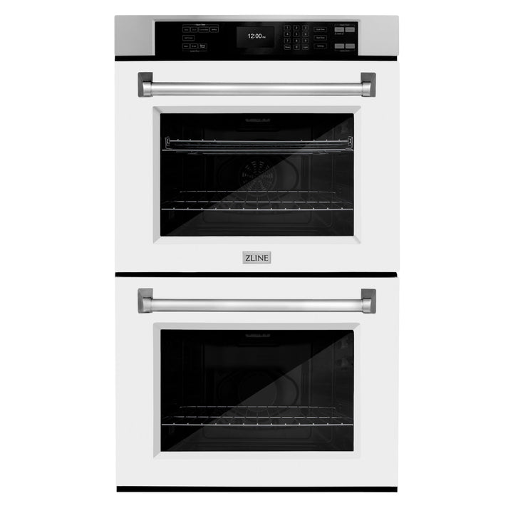 ZLINE 30" Professional Double Wall Oven with Air Fry and Self-Clean in Stainless Steel with White Matte Door, WAD-WM-30