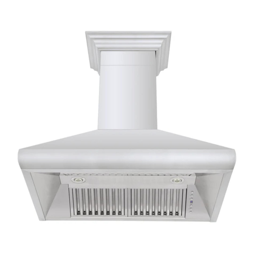 ZLINE 30", 36", &amp; 48" Professional Convertible Vent Wall Mount Range Hoods with Crown Molding in Stainless Steel