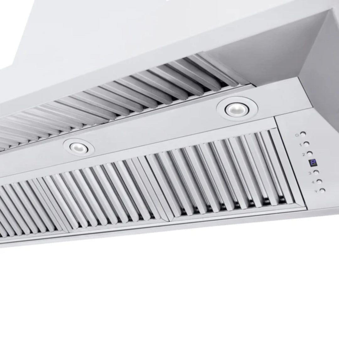 ZLINE 30", 36", 42", 48", and 60" Professional Convertible Vent Wall Mount Range Hoods with Crown Molding in Stainless Steel