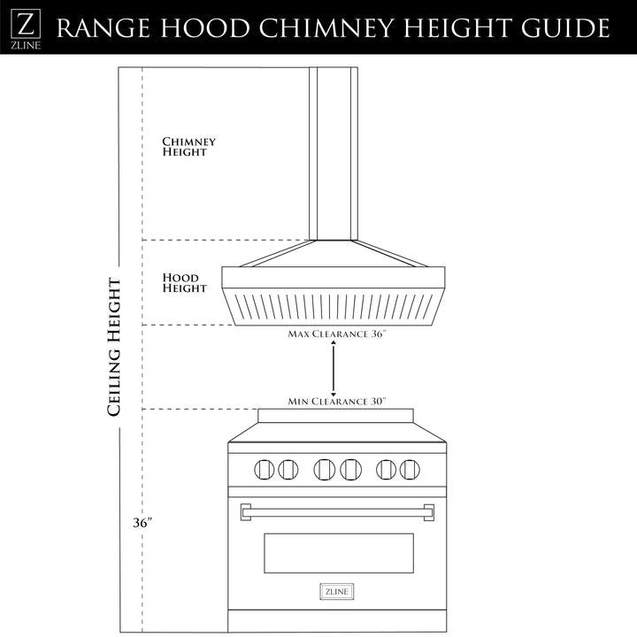 ZLINE 36" Designer Series Ducted Wall Mount Range Hood in Fingerprint Resistant Stainless Steel with Mirror Accents (655MR-36)