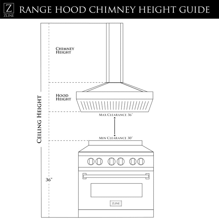 ZLINE 30” Wall Mount Range Hood in DuraSnow® Finish Stainless Steel