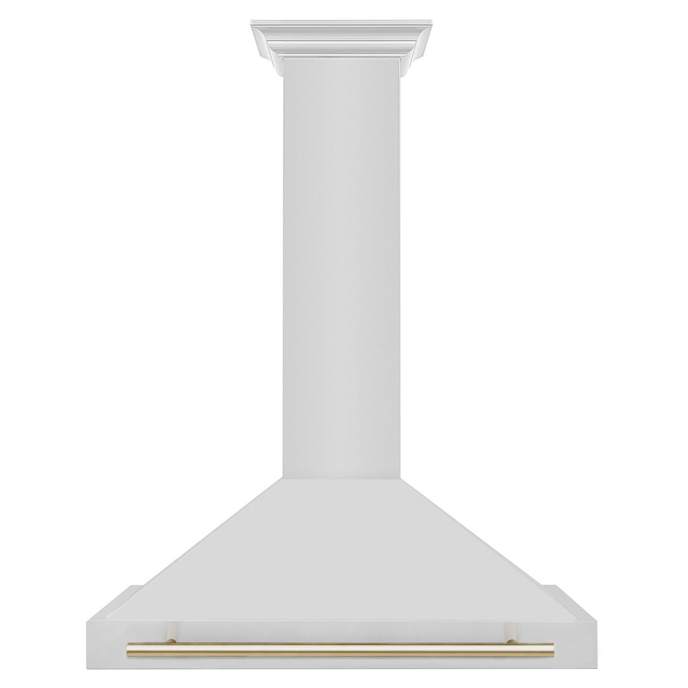 ZLINE 36 in. Autograph Edition Convertible Stainless Steel Range Hood with Stainless Steel Shell and Polished Gold Accents (KB4STZ-36-G)