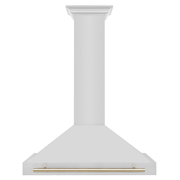ZLINE 36 in. Autograph Edition Convertible Stainless Steel Range Hood with Stainless Steel Shell and Polished Gold Accents (KB4STZ-36-G)