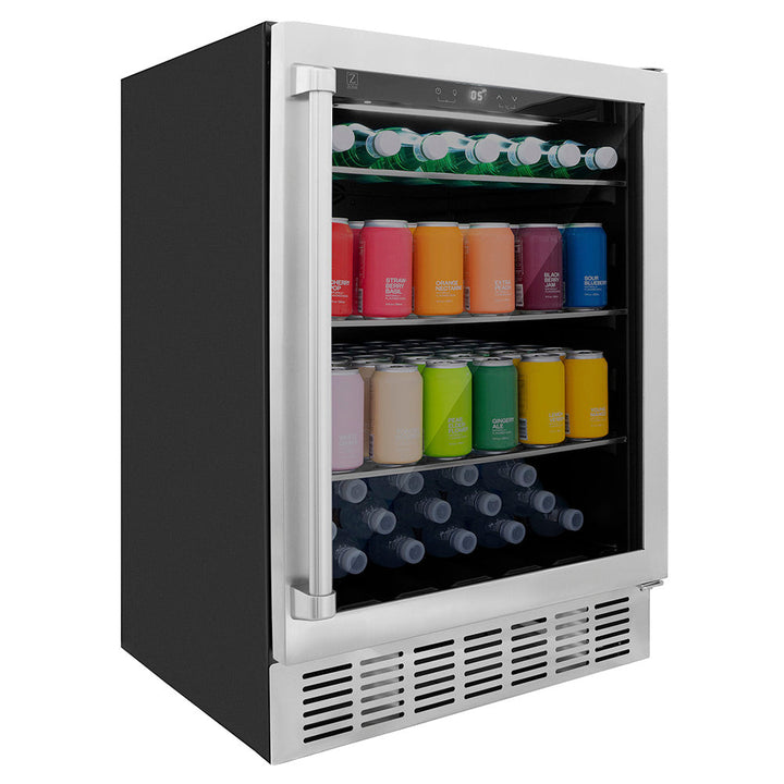 ZLINE 24 in. Monument 154 Can Beverage Fridge in Stainless Steel, Open Box-Excellent Condition