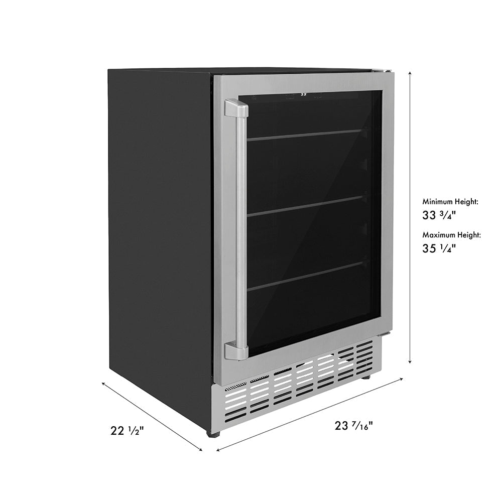 ZLINE 24 in. Monument 154 Can Beverage Fridge in Stainless Steel, Open Box-Excellent Condition