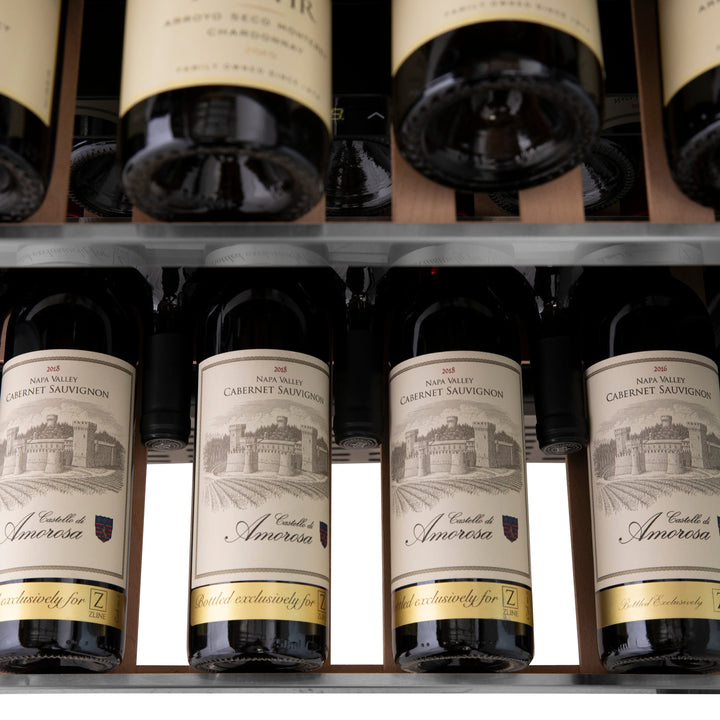 ZLINE 24 in. Monument Dual Zone 44 Bottle Wine Cooler with Wood Shelves in Stainless Steel, Open Box-Excellent Condition