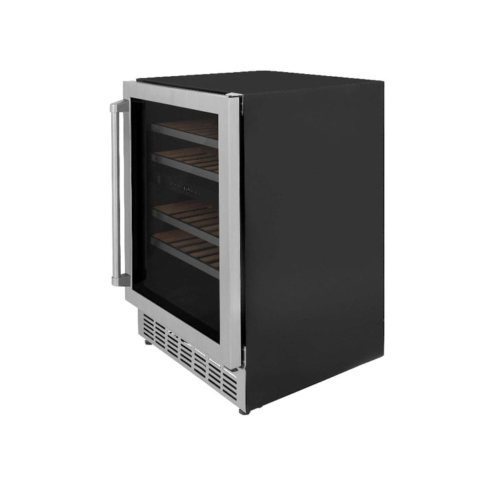 ZLINE Kitchen Package with Refrigerator, 36 in. Stainless Steel Gas Range, 36 in. Range Hood, Microwave Drawer, 24 in. Tall Tub Dishwasher and Wine Cooler (6KPR-SGRRH36-MWDWV-RWV)