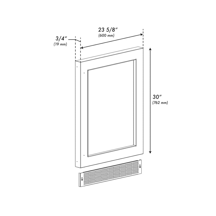 ZLINE 24 in. Touchstone Undercounter Refrigeration Door in Black Stainless Steel (RPO-BS-24)