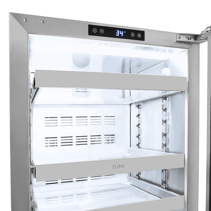 ZLINE 24 in. Touchstone 151 Can Beverage Fridge with Panel Ready Glass Door, Open Box-Excellent Condition