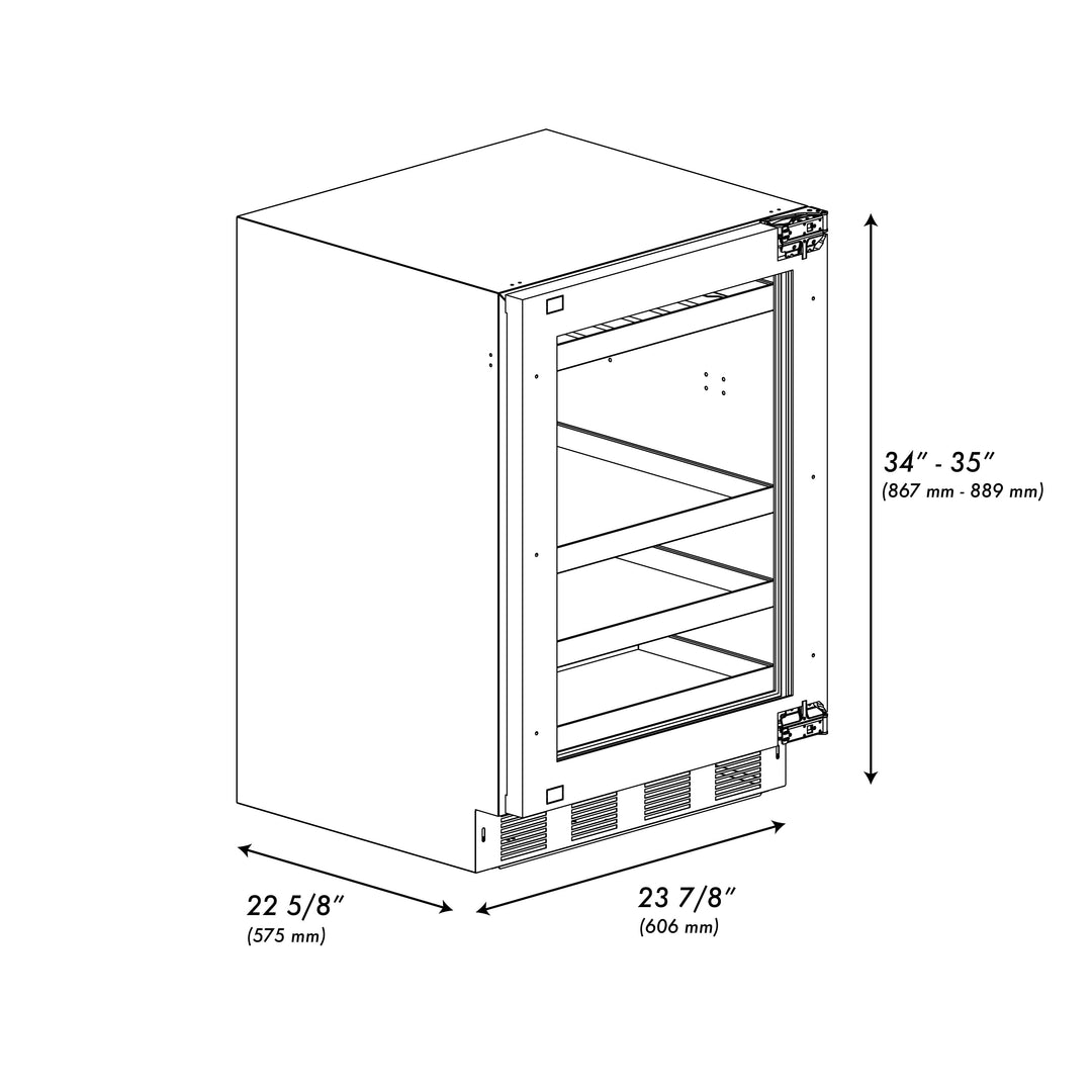 ZLINE 24" Touchstone 151 Can Beverage Fridge with Panel Ready Glass Door,  RBSPO-24