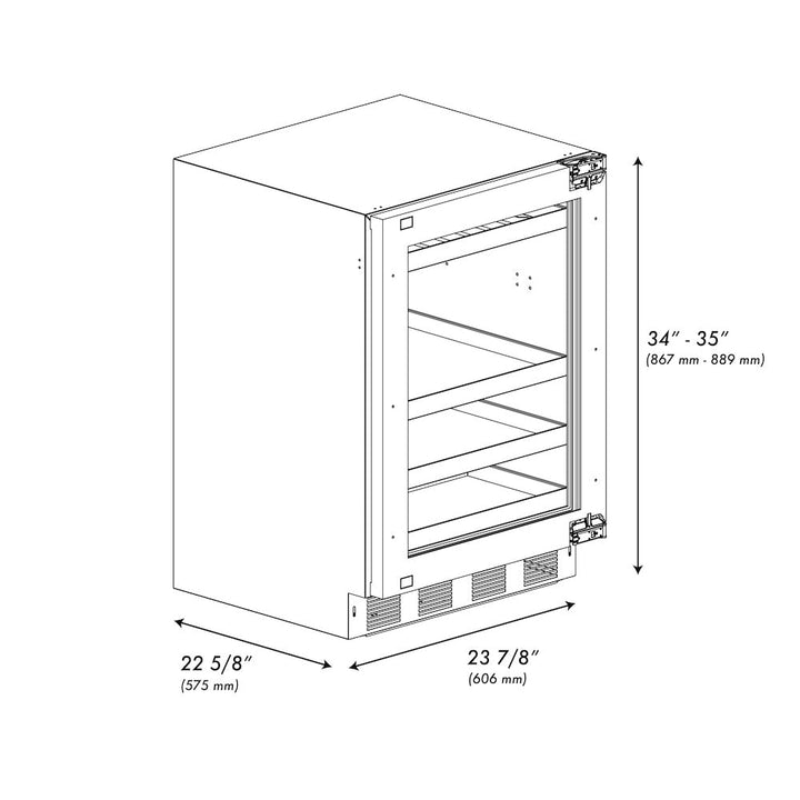 ZLINE 24 in. Touchstone 151 Can Beverage Fridge with Panel Ready Glass Door, Open Box-Excellent Condition