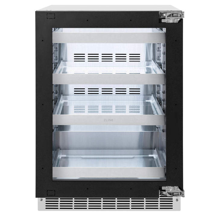 ZLINE 24" Touchstone 151 Can Beverage Fridge with Panel Ready Glass Door,  RBSPO-24