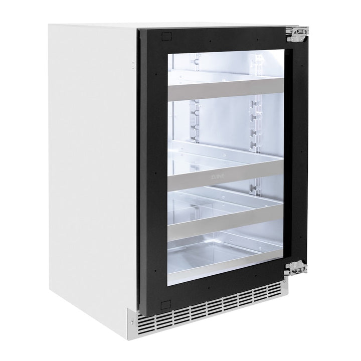 ZLINE 24 in. Touchstone 151 Can Beverage Fridge with Panel Ready Glass Door, Open Box-Excellent Condition